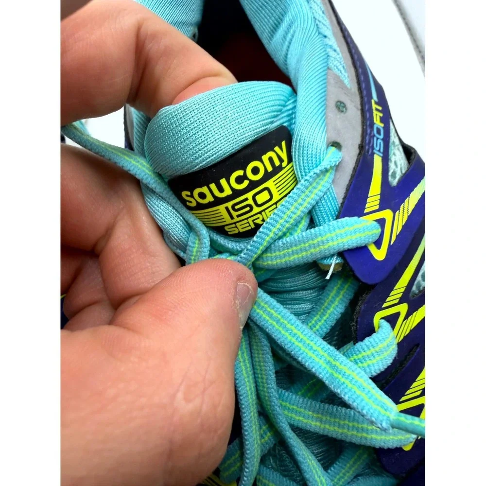 Saucony Triumph ISO S10262-1 Womens 8.5 Sneaker Blue Mesh Lace Up Running Shoes